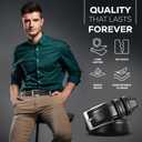 Marinos Premium Belt Men, Genuine Leather Dress Belt for Men, Casual Mens Belt in Gift Box (Black)