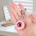 2pcs Goth Eyeball Keychain, Halloween Creepy Horror Bag Charm with Heart Key Ring Halloween Accessories for Men Women