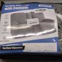 TAOCOCO Loveseat Recliner Cover with Middle Console, Stretch Loveseat Cover for 2 Seat Recliner Couch, Jacquard Reclining Sofa Covers Loveseat Slipcover Furniture Protector, Dusty Grey