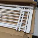 78.8" Extra Tall Cat Gate, 28.3-33" Wide Dog Door, Pressure Mounted Easy Walk Through Safety Metal Pet Gate for Doorway, No Drilling Cat Proof Gate (White)