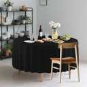 CXPSINC 16 Pack Premium Disposable Plastic Tablecloth 84" Round Table Cover for Birthdays Weddings Christmas Anniversary (Black)