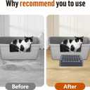 Cat Litter Box Ramp, Litter Box Step Mat with Filter Function, Cat Litter Catcher for Self-Cleaning Litter Boxes, Cats Pedal Stool Ideal for Kitten & Elderly Cats (Dark Grey)