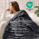 Ultra Soft Cozy Faux Fur Throw Blanket, Fuzzy Plush Thick Bubble Blanket, Oversize Luxury Fluffy Blanket for Couch, Sofa, Bedroom, and Living Room,50x60 Inches,Double Sided Charcoal Gray