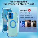 Waterproof Case Matte for iPhone 16 Plus 6.7 inch, Built-in Screen Protector, 360 Full Body Heavy Duty Protection, Shockproof & Dustproof Cell Phone Cover, Cruise Ship Essentials, Blue-Side