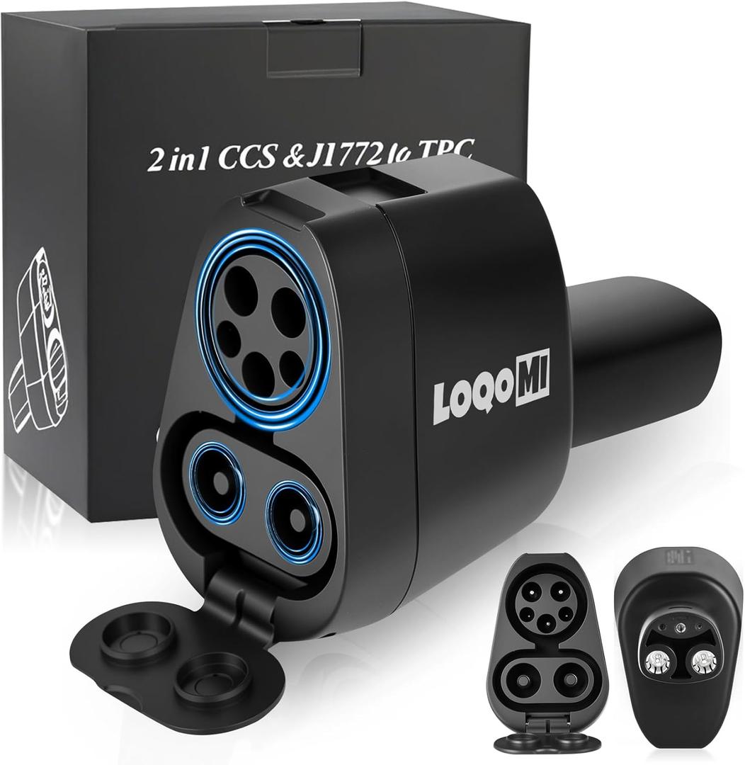 Tesla Charger Adapter, 2 in 1 CCS1/J1772 to Tesla Adapter for Cybertruck/Model S/X/Y/3, 250 kW Portable Tesla Level 1/2/3 Fast Charger to Charge in Different Charging Station