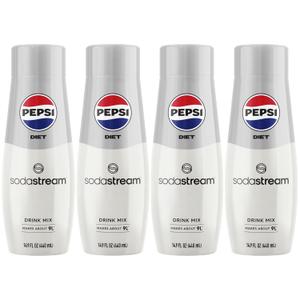 SodaStream - Diet Pepsi Beverage Mix Diet Flavor for SodaStream Turns 9.5 Gallons of Sparkling Water into Diet Pepsi Light, Crisp and Refreshing with Zero Calories 14.9 Fl Oz, Pack of 4, Best By 05/17/2026
