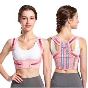 Back Brace Posture Corrector for Women - Adjustable Upper Posture Support Bras for Neck Shoulder Back Straightener - Comfortable Posture Corrector Invisilite Hunchback Slouching Under Clothes (Large) (Pink)