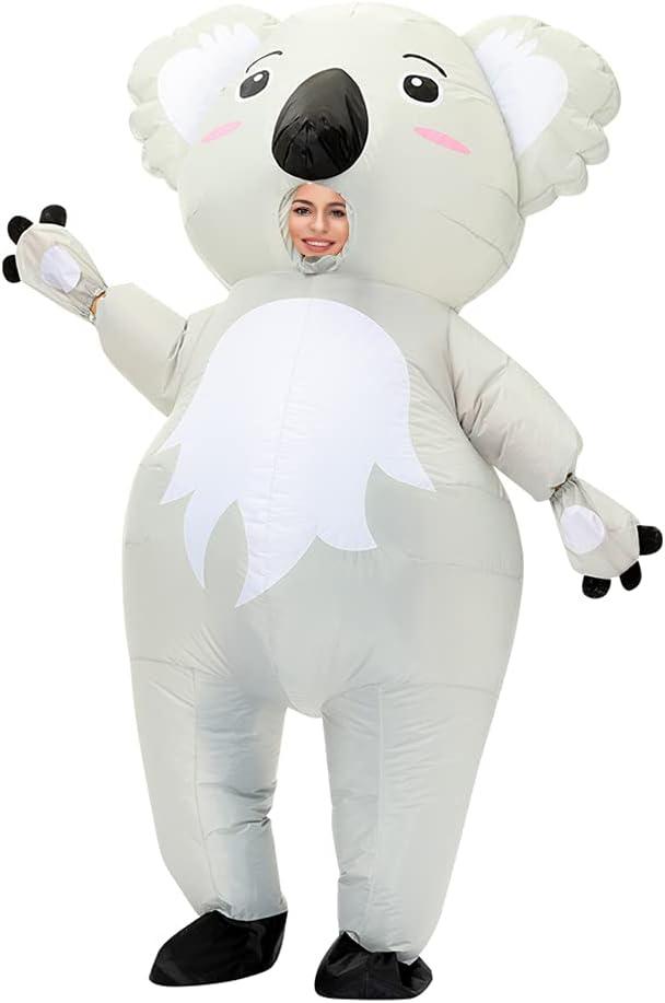 Koala Inflatable Costume Adult Funny Blow up Animal Costume Fancy Dress Cosplay Party Christmas Halloween Suit