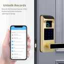 Smart Door Lock, Heavy Duty 5 in 1 Keyless Entry Door Lock, Full App Control Digital Keypad Lock, Reversible Handle with Fingerprints and Passcodes for Family/Office/Apartment (Gold)