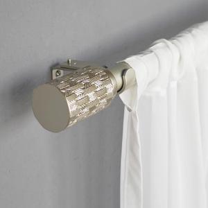 1 Inch Single Curtain Rods 36 to 72 Inches Adjustable Drapery Rods for Window width 24 to 68 Inches, Knitting Pattern Finials, Champagne Gold
