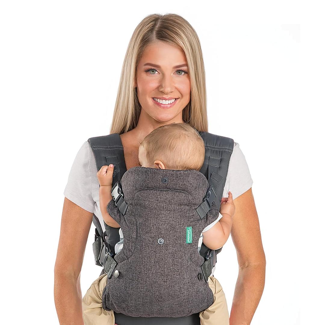 Infantino Flip Advanced 4-in-1 Baby Carrier - Ergonomic, Convertible, Face-in and Face-Out Front and Back Baby Carrier for Newborn to Toddler 8-32 lbs, Gray (Grey)