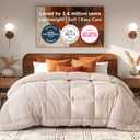 Bedsure Comforter Duvet Insert - Quilted Comforters King Size, All Season Duvet, GentleSoft Down Alternative Bedding Blanket, with 8 Tabs, Gifts for Women/Men, Beige, King 90 x 102 Inches