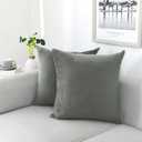 NiNi ALL Decorative Throw Pillow Covers Velvet 28x28 Inch Pack of 2 Grey Cushion Covers Soft for Couch Sofa Bedroom Living Room Outdoor