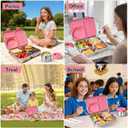 Stainless Steel Bento Lunch Box-7+ Older KidsTeens Adult with Insulated Food Jar,Leakproof 3-Compartment,BPA-Free, Eco-Friendly,Dishwasher Safe, Large-Capacity Box, School,Office,Travel Pink