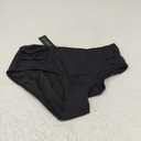 Tempt Me Women Bikini Bottoms Mid Waist Bathing Suit Swimsuit Ruched Swim Bottom (Black 1, Medium)