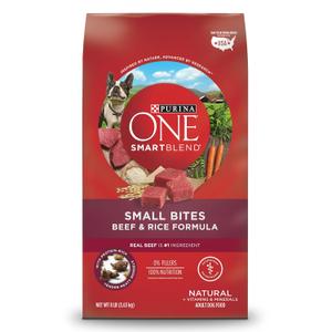 Purina ONE Natural Dry Dog Food; SmartBlend Small Bites Beef & Rice Formula - 8 lb. Bag