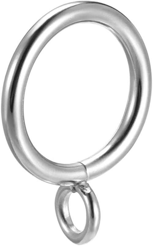 uxcell Curtain Rings Metal 1 Inch Inner Dia Drapery Ring for Curtain Rods Silver Tone 24 Pcs