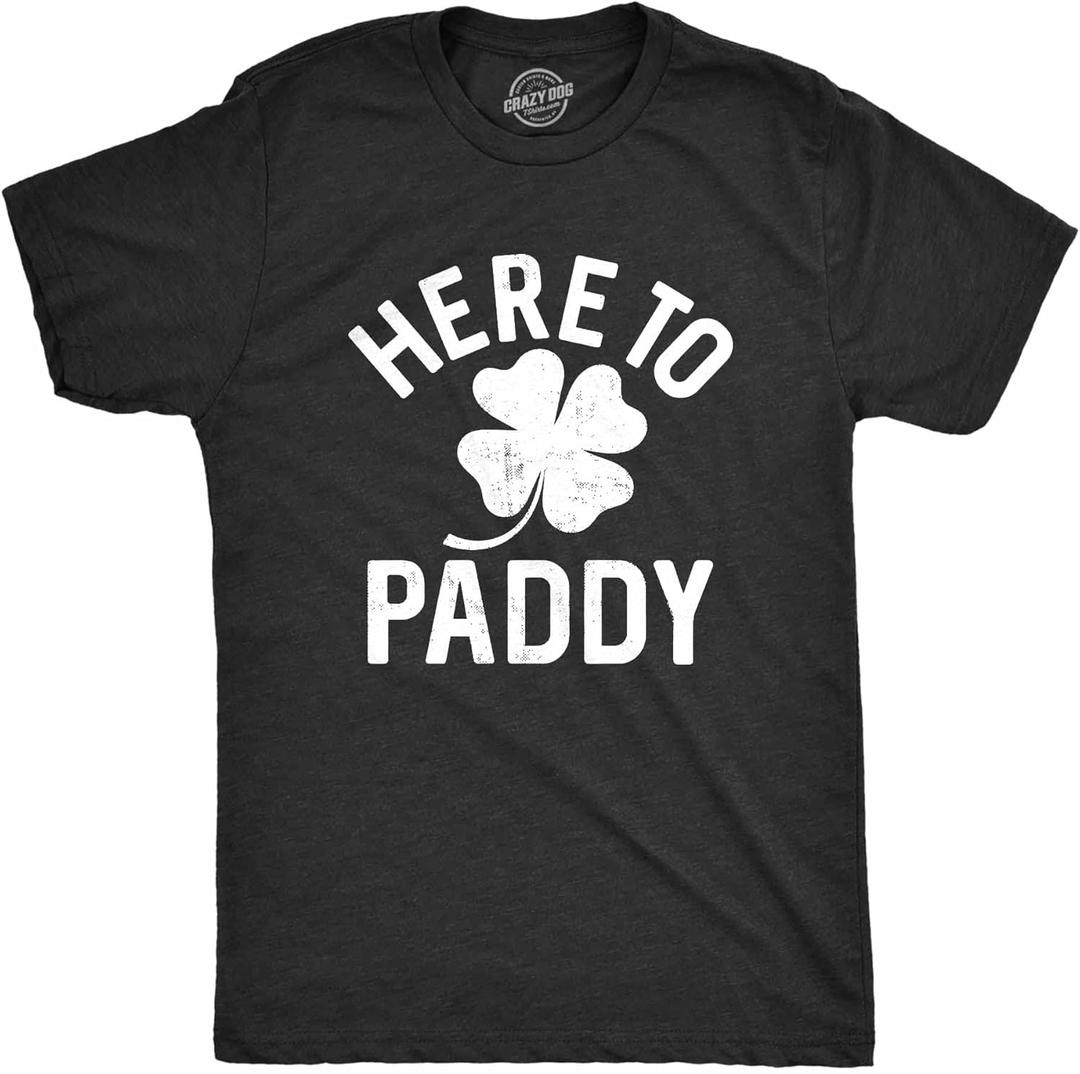 Funny St Paddy's Day T Shirts for Men Hilarious Saint Patricks Day Shirts for Guys (Black, M)