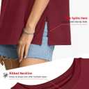 EasyGala Womens Cotton Oversized T Shirts Side Slit Tops Loose Fit Tee Crewneck Short Sleeve Summer Clothes 2026 (Red, S)
