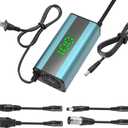 54.6V 2A Electric Scooter Charger with LED Charging Display (1-100%), for Hoverboard with 5 Connectors, Universal Charger for All 48V Lithium Batteries, for N-inebot, Kugoo (Blue