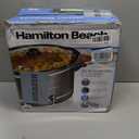 Hamilton Beach Slow Cooker with 3 Cooking Settings, Dishwasher-Safe Stoneware Crock & Glass, 8-Quart Built-In Lid Rest, Black