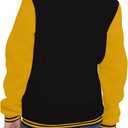 Mowbeat Kids Baseball Jacket Girls Bomber Jackets Boys Varsity Coats Top for Girl Sports Track Outerwear (Black Yellow, 6Years)