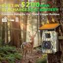 Trail Camera Sends Pictures to Cell Phone, 60MP 4K Game Camera 0.1s Trigger, Solar Trail Camera with 5200mAh Battery, IP66 Waterproof with 32GB SD Card, Trail Cam for Outdoor Wildlife Detection