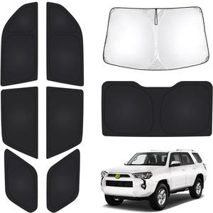 T TGBROS Window Shades for Toyota 4Runner 2010-2024 Windshield Side Rear Window Full Set Blackout Shades for 4Runner Accessories Foldable Privacy Window Cover 8PCS