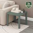 Furinno Classic Side Table, Square Modern End Table with 1.8" Triple Thick Tabletop, Simple Night Stand, Bedside Table, Toolless Assembly, for Living Room, Bedroom, Sage Green, Standard, Set of 1