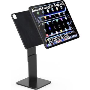 Tallest Height Adjustable Magnetic Stand for iPad Pro 13" M4, iPad Pro 12.9", iPad Air 13" M3/M2, Max Height 17.5", for iPhone w/MagSafe, Ucable USB C Cable, MagFlott Pro V2 (13"/12.9") Space Black
