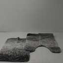 OLANLY Bathroom Rug Set 2 Piece, Soft Absorbent Microfiber Bath Mats and U-Shaped Contour Toilet Rug, Non-Slip, Machine Wash Dry, Plush Shaggy Bath Mats for Bathroom (24"x16"+24"x20", Grey)