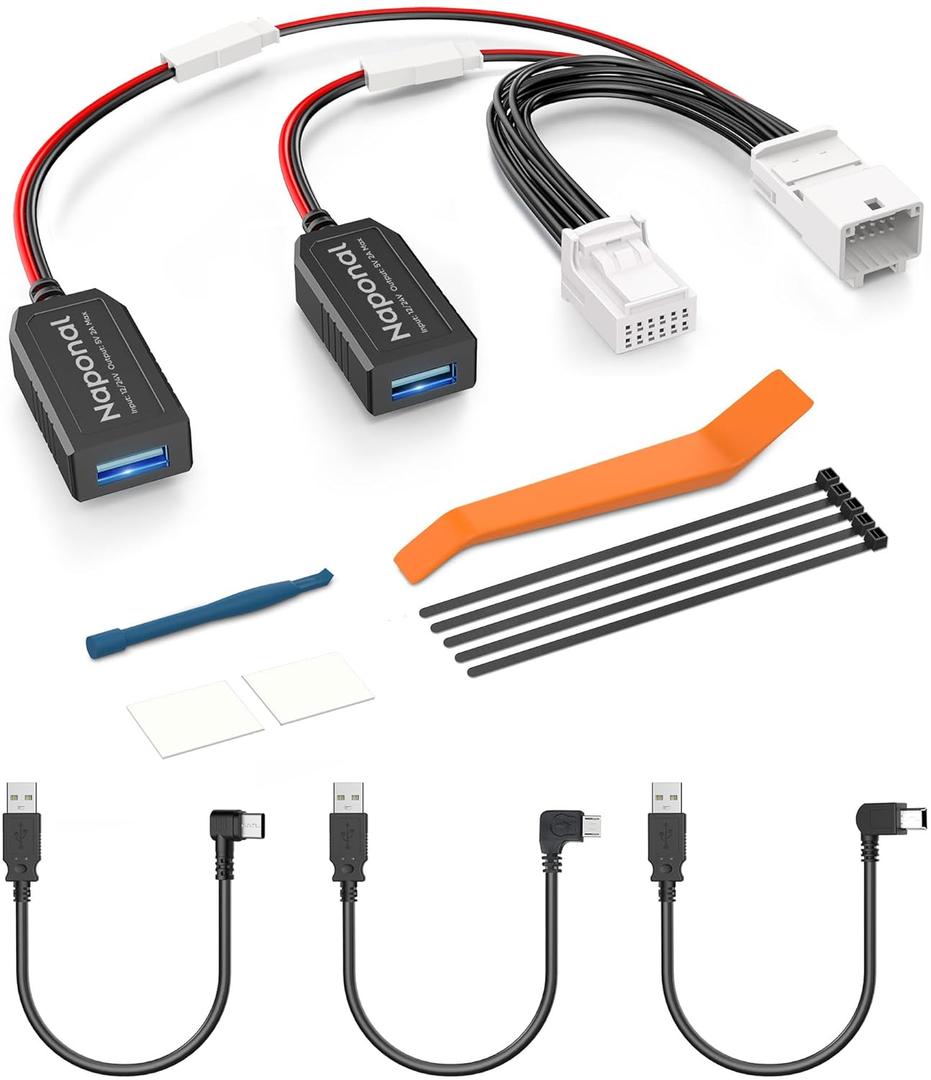 GPS Dash Cam Power Adapter,(12Pin Type C Connector) Mirror Camera Radar Charger Station GPS Dashcam Charger Cable for Select Toyota Corolla,RAV4,Camry,Tundra,Lexus, Connects to Lane Assist