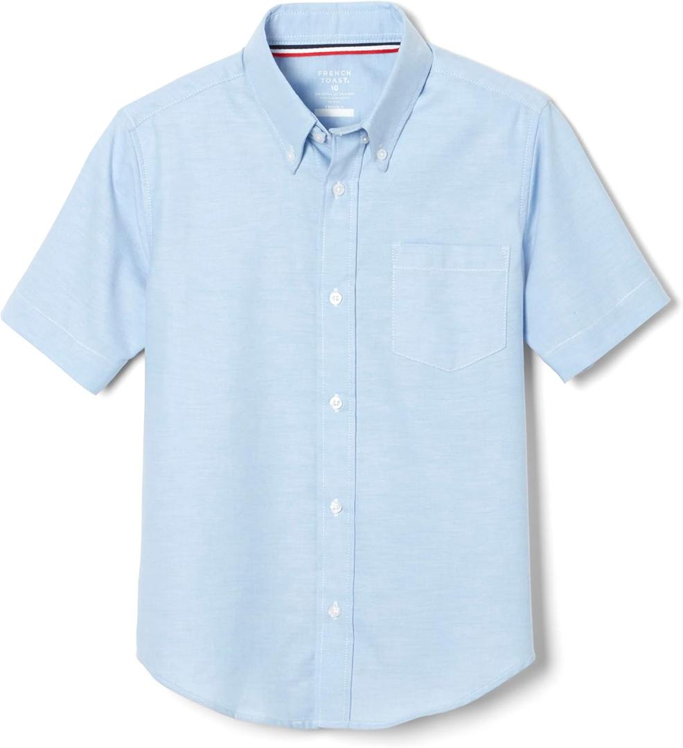 French Toast Boys Short Sleeve Oxford Dress Shirt (Standard & Husky) (Light Blue) size 18