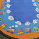 Classroom Area Rug with Number Carpet for Kids, Reading Rug for School Elementary Blue Classroom Rugs for Home Learning Area or Classroom Mat, Kids Room, 6.5 x 8.5 ft (Reading-seat-1)