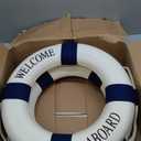 2 Pcs Lifebuoy Wall Hanging Decor Large Life Preserver Ring Decorative Welcome Aboard Mediterranean Style Decoration Nautical Pool Safety Ring (Blue)
