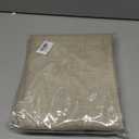 Hiasan Round Linen Tablecloth 90 Inch - Wrinkle and Stain Resistant Washable Polyester Fabric Table Cloth for Dining Room Kitchen Party, Beige