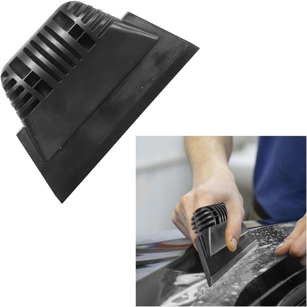 Small Squeegee, PPF Window Tint Squeegee, Rubber Non-Slip Handle Tint Squeegee, Multifunctional Wrap Scraper for Window Cleaning, Shower Glass Door, Car Windshield (Black)