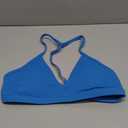 HIGORUN Workout Sports Bras for Women Backless Padded V Neck Strappy Bra Low Impact Y Back Gym Yoga Tops (Medium, Blue)