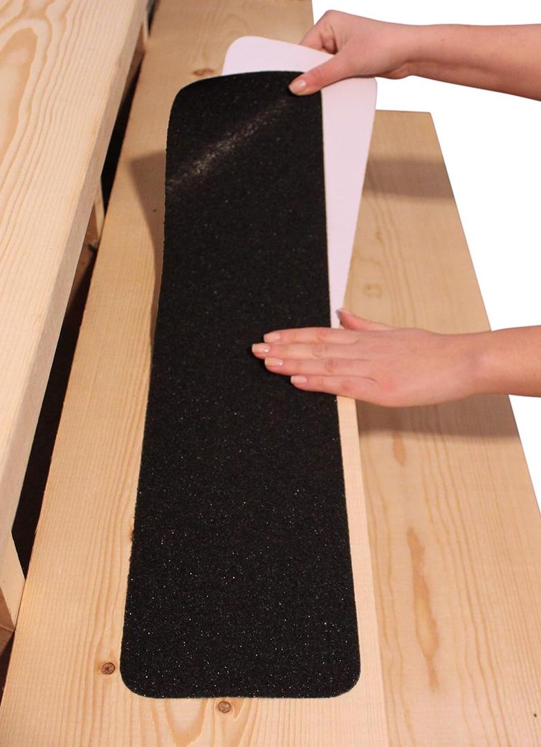 6x30 Stair Treads Non-Slip Outdoor Tape (10-Pack) Black Anti-Slip Strips