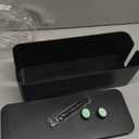 Cable Management Box, Large Cord Organizer Box to Hide Power Strip & Under Desk,TV Computer Wires Cable Organizer Hider Box with Cable Clips&Reusable Cable Ties for Home/Office(Black)