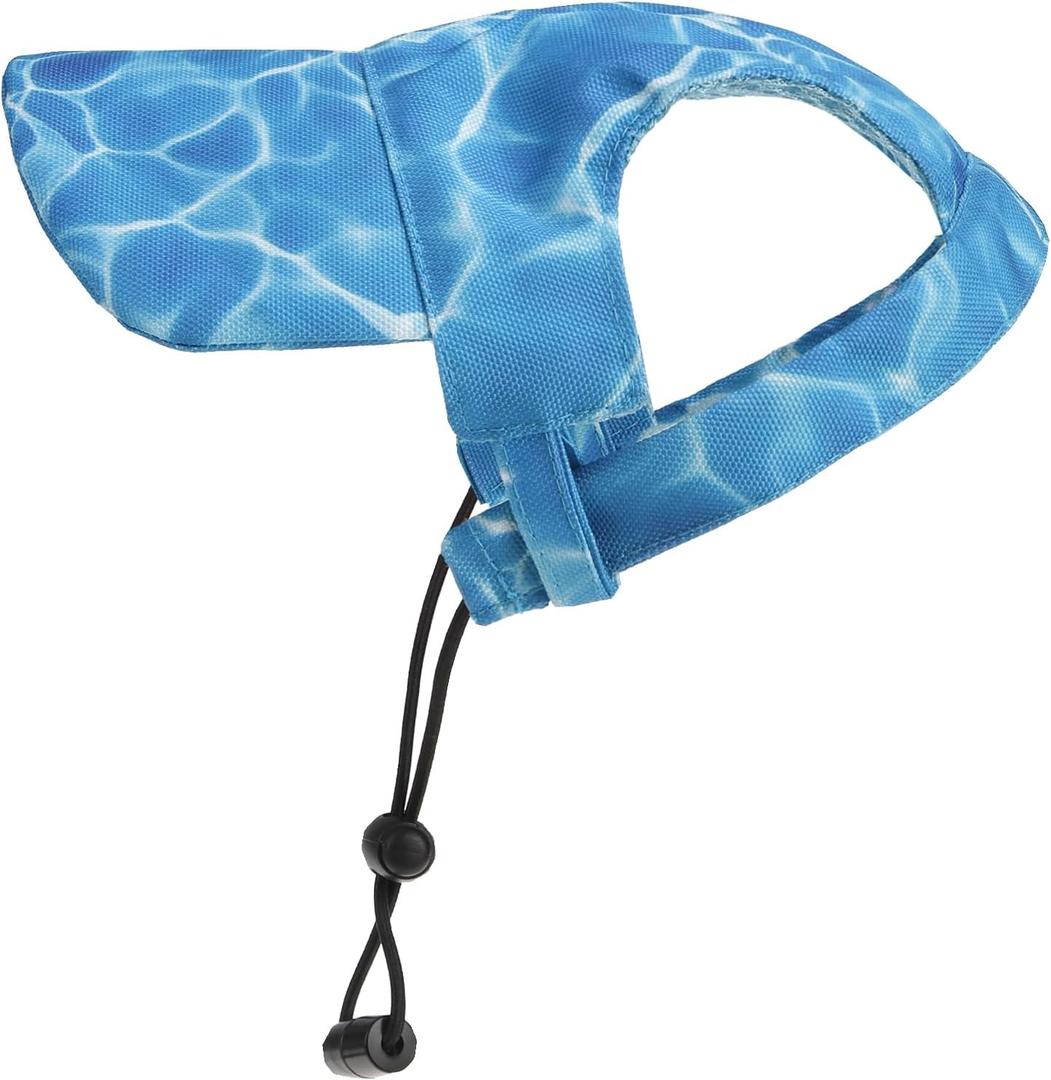 SCENEREAL Dog Baseball Cap, Adjustable Puppy Cat Summer Beach Visor Hat with Ear Holes, Water Ripple Print Sunbonnet Headdress for Large Dogs