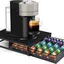 Coffee Pod Holder Drawer Organizer Capsules Storage Organizer with Sliding Drawer Compatible For Pods, Holds up to 56 Small or 28 Big Pods Black (Nespresso)