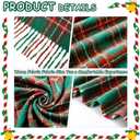 Winter Checkered Scarf for Women, Soft Feel Plaid Womens Scarfs with Fringe, Green Red Long Blanket Scarf