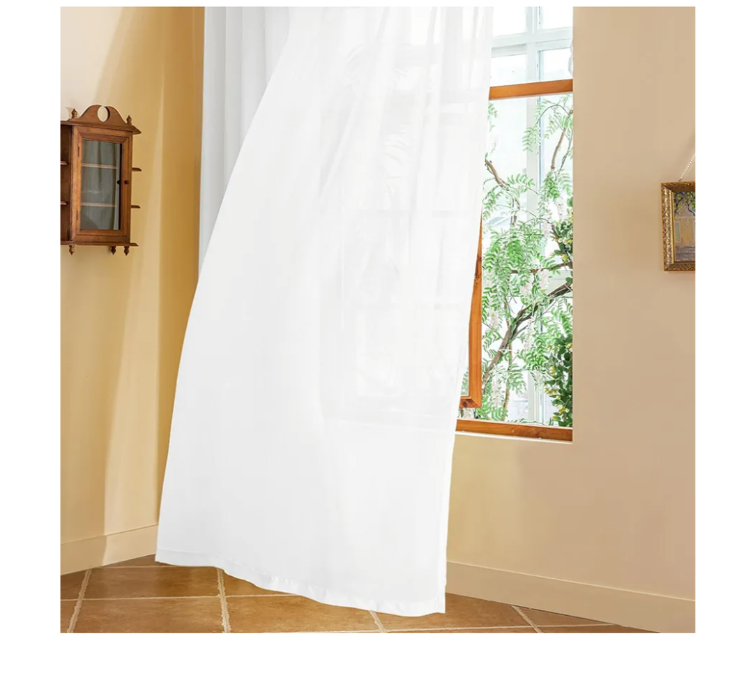 White Pleated Sheer Curtains 90 Inch Length for Bedroom Pinch Pleat Drapes with Adjustable Hooks, Airy Breathable Light Filtering Soft Touch Textured Curtain Panels, White, 52"W x 104"L, 2 Panels