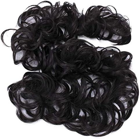 CAISHA Hairpiece Hair Wrap Heat-resistant Synthetic Fibres Curly Messy Updo Dark Brown HW21