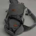 Baby Carrier with Hip Seat, Baby Carrier Newborn to Toddler, 6-in-1 Ways to Carry, All Seasons, Adjustable Baby Holder Carrier for Breastfeeding(Grey)