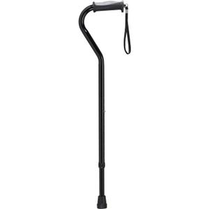 Drive Medical Adjustable Height Offset Handle Cane with Gel Hand Grip, Black