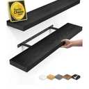 BAYKA Floating Shelves for Wall, 22.5 inches Black Wall Shelves for Bathroom, Bedroom, Living Room, Kitchen & Book, Hanging Display Decor Organizer Shelf with 22 lbs Capacity