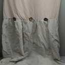 Lush Decor Linen Button Shower Curtain, 72" W x 72" L, Blush & Off White - Pink Bathroom Curtain - Fabric Shower Curtains - Farmhouse Bathroom Decor