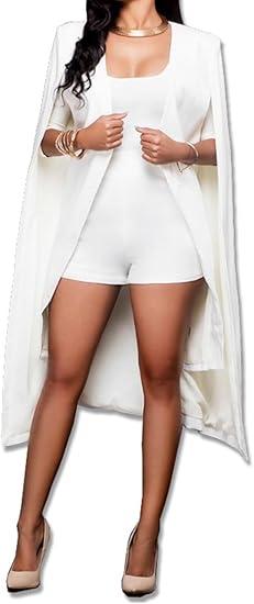 Women's Long Open Slit Sleeve Cloak Capes Jacket  Open Front Long Slit Blazer Cape Coat, Size 4XL